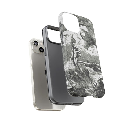 Vintage Ocean Art Phone Case — Mythic Sea Illustration Tough Case