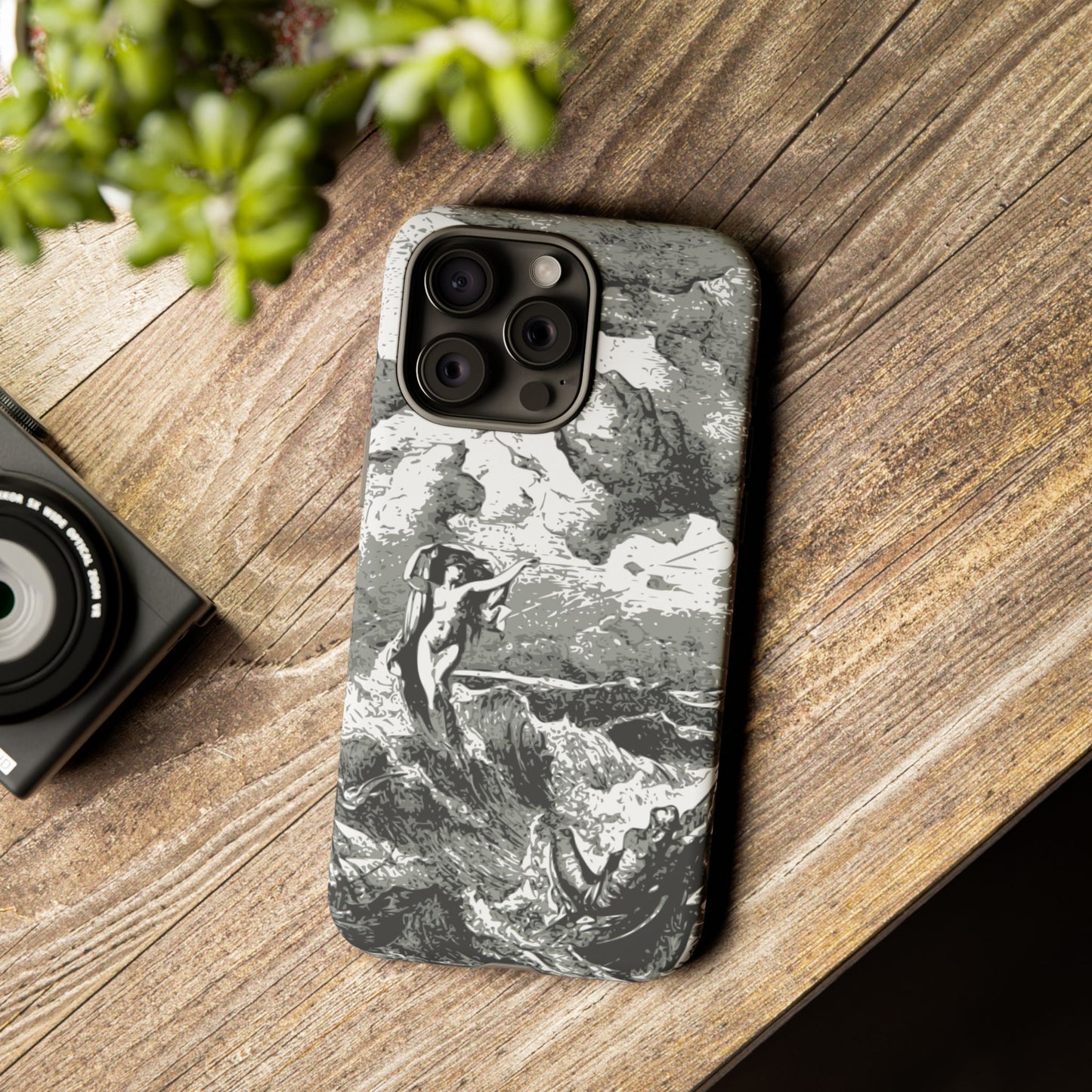 Vintage Ocean Art Phone Case — Mythic Sea Illustration Tough Case