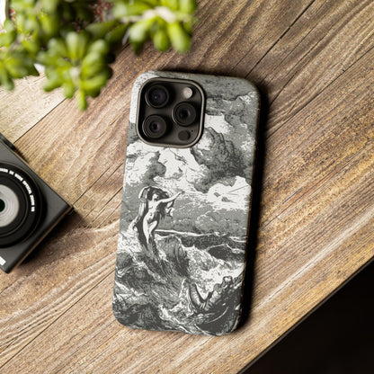 Vintage Ocean Art Phone Case — Mythic Sea Illustration Tough Case
