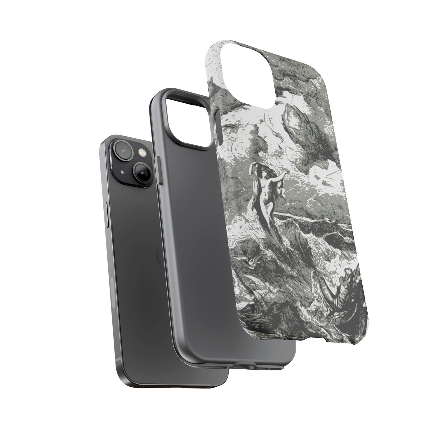 Vintage Ocean Art Phone Case — Mythic Sea Illustration Tough Case