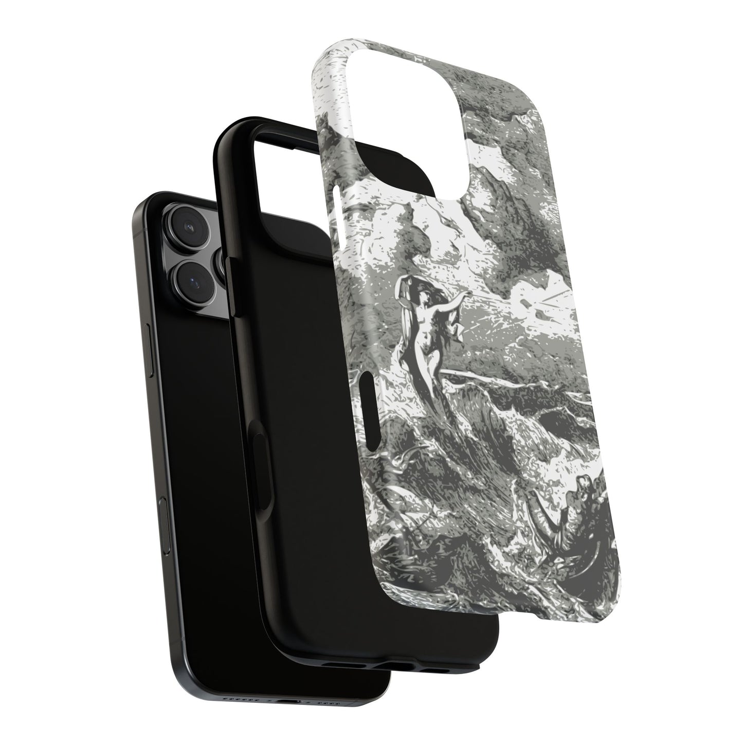 Vintage Ocean Art Phone Case — Mythic Sea Illustration Tough Case