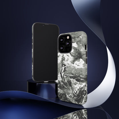 Vintage Ocean Art Phone Case — Mythic Sea Illustration Tough Case