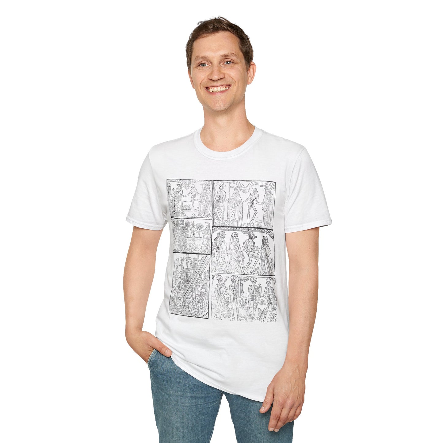 Ancient Greek Comic Panel T-Shirt — Classical Myth Sketch Art