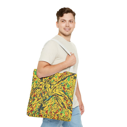 Abstract Yellow Splash Tote Bag — Vibrant Paint-Splatter AOP Tote