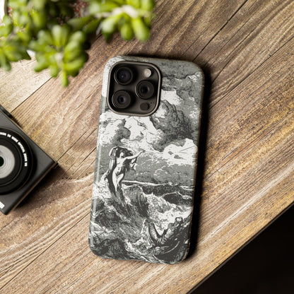 Vintage Ocean Art Phone Case — Mythic Sea Illustration Tough Case