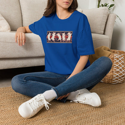Dancing Rats Graphic T-Shirt — Vintage Folk Art Rodent Design