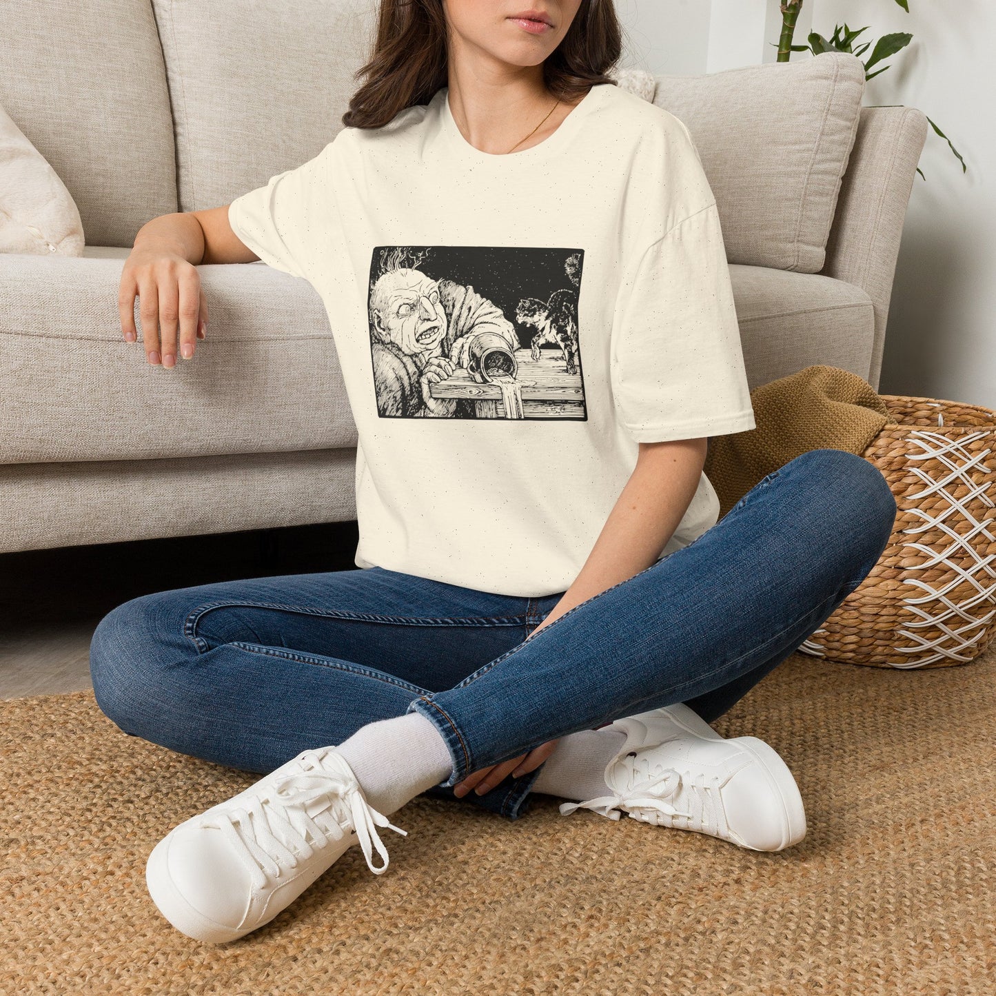 Creepy Vintage Ghoul Illustration T-Shirt – Horror Art Tee