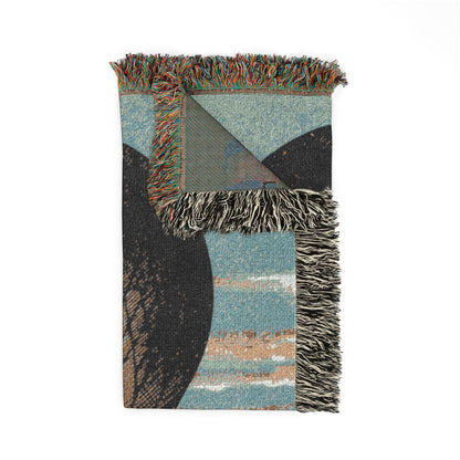 Hot Air Balloon Woven Blanket - Vintage Sky Tapestry Throw
