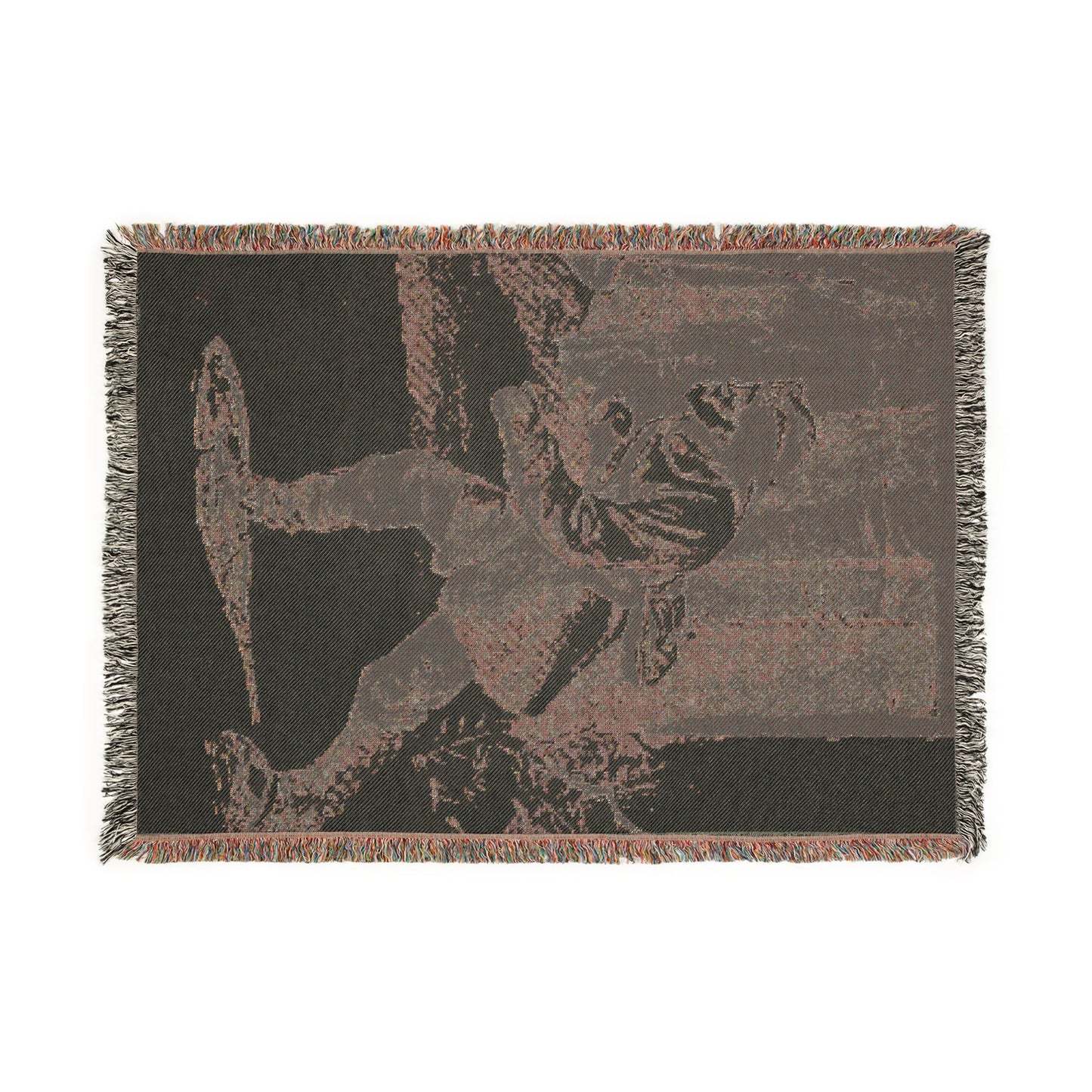 Vintage Ice Skater Woven Blanket — Retro Figure Skating Throw