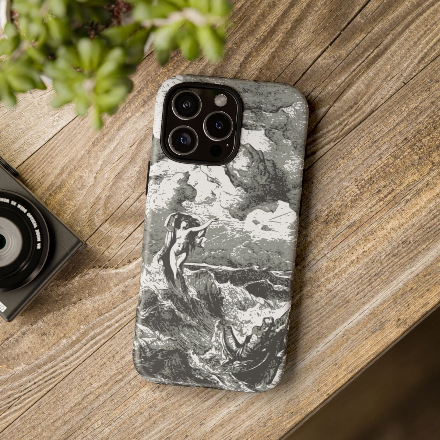 Vintage Ocean Art Phone Case — Mythic Sea Illustration Tough Case
