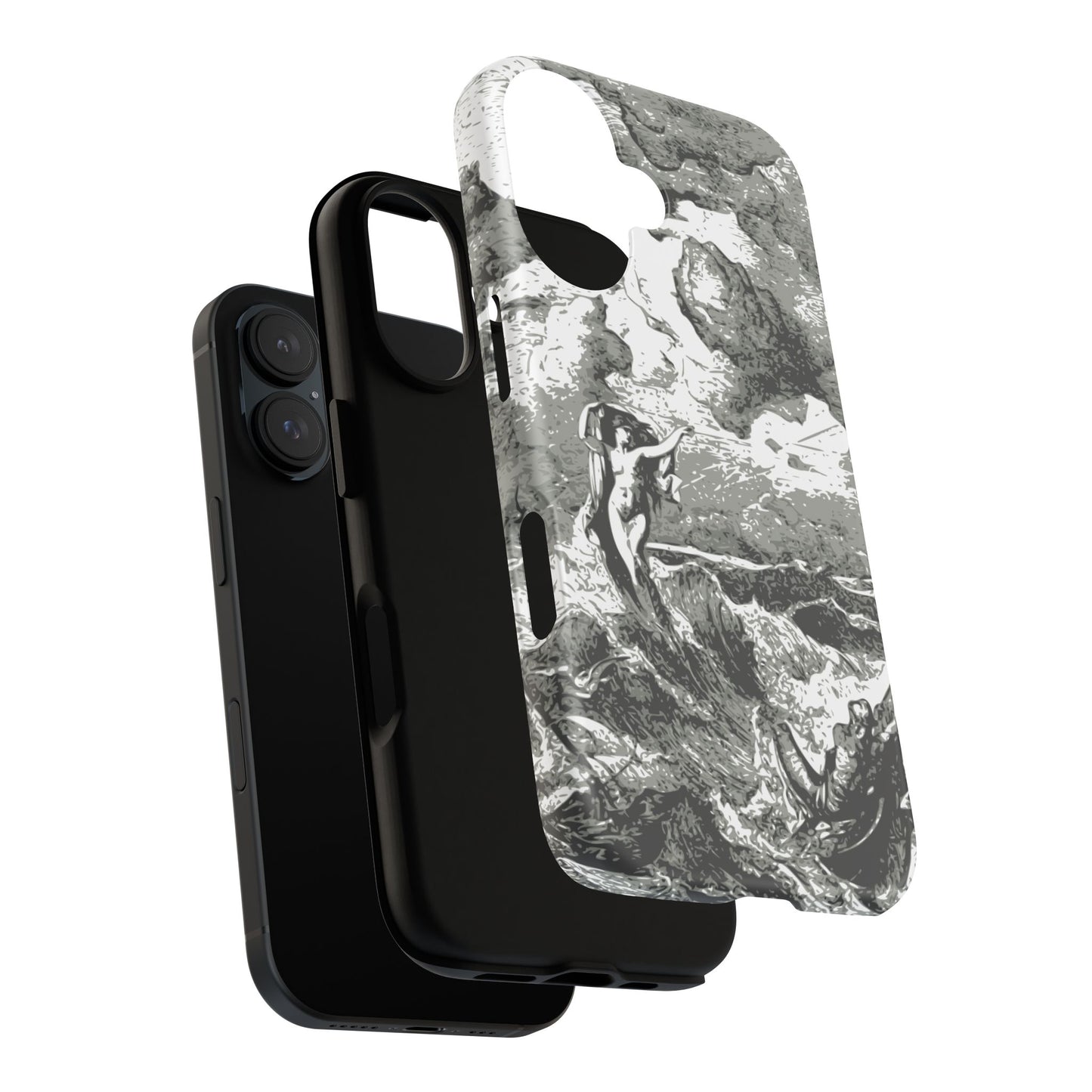 Vintage Ocean Art Phone Case — Mythic Sea Illustration Tough Case