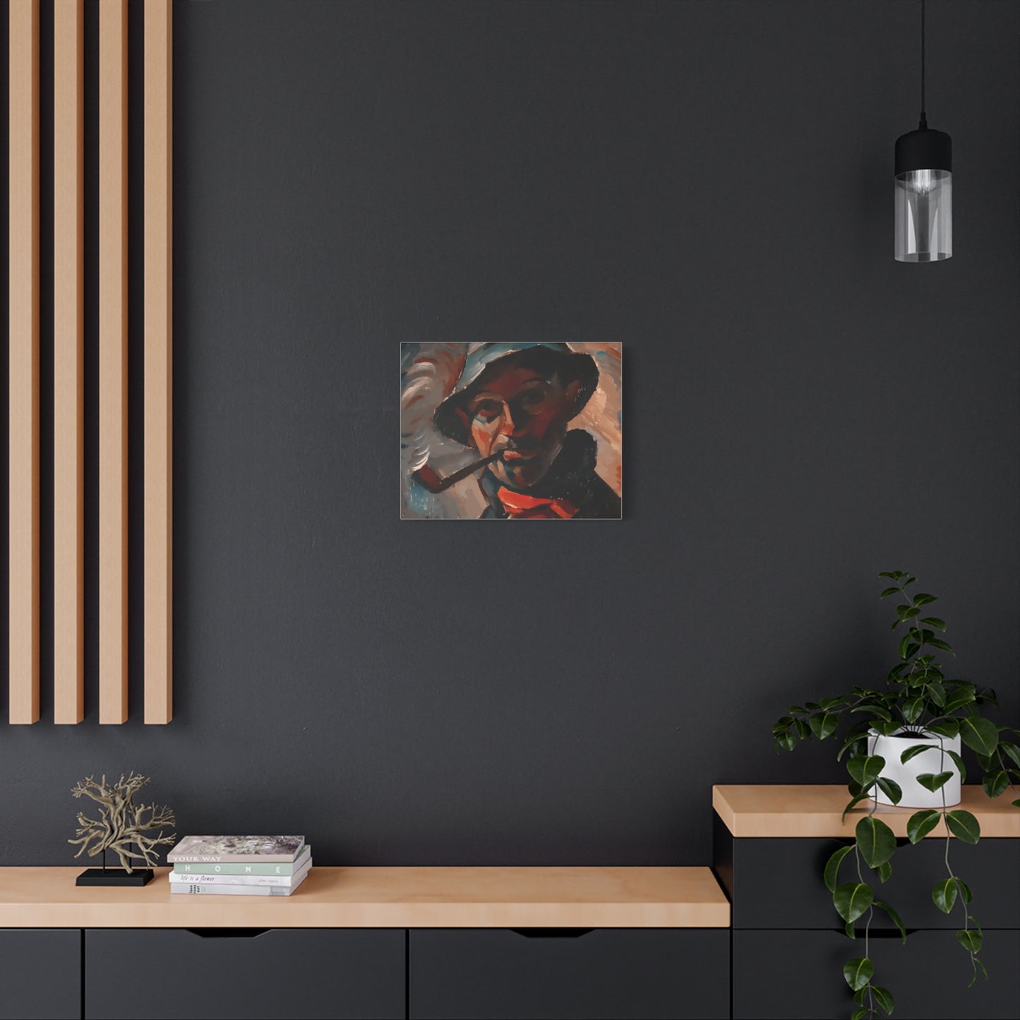 Smoky Vintage Portrait Canvas – Stretched Matte Wall Art