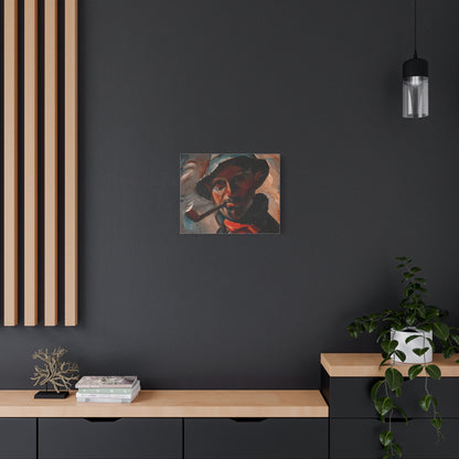 Smoky Vintage Portrait Canvas – Stretched Matte Wall Art
