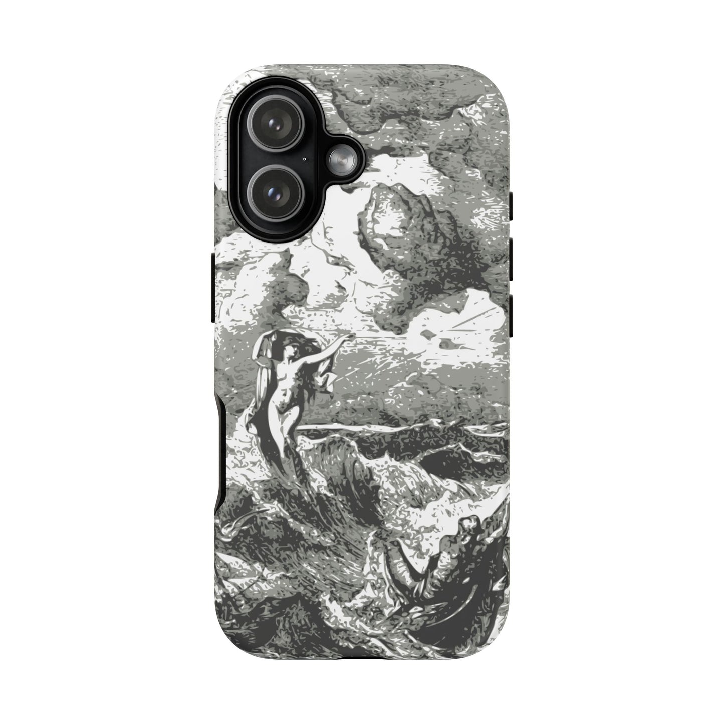 Vintage Ocean Art Phone Case — Mythic Sea Illustration Tough Case