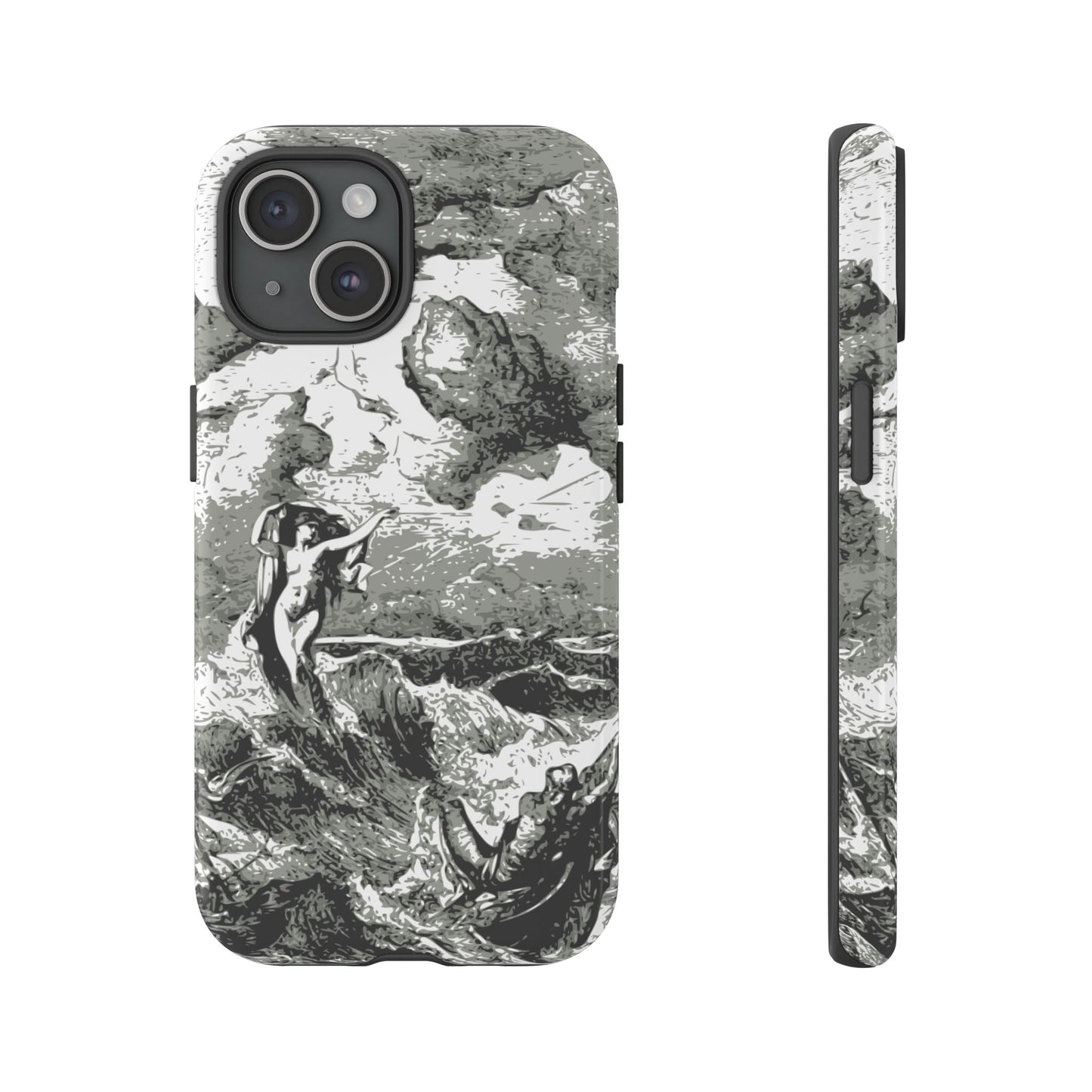 Vintage Ocean Art Phone Case — Mythic Sea Illustration Tough Case