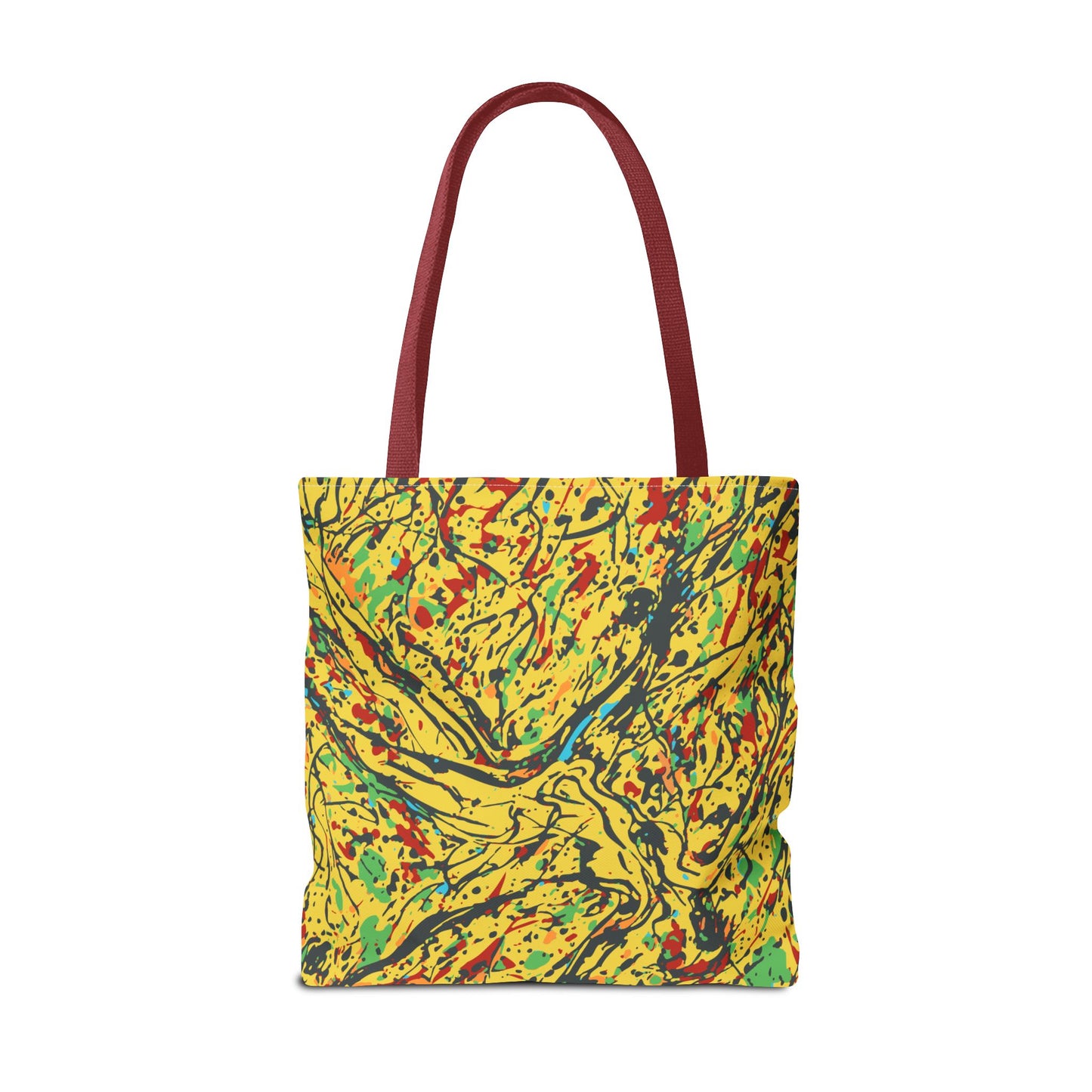 Abstract Yellow Splash Tote Bag — Vibrant Paint-Splatter AOP Tote
