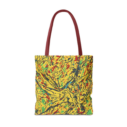 Abstract Yellow Splash Tote Bag — Vibrant Paint-Splatter AOP Tote