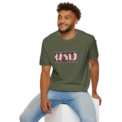 Dancing Rats Graphic T-Shirt — Vintage Folk Art Rodent Design