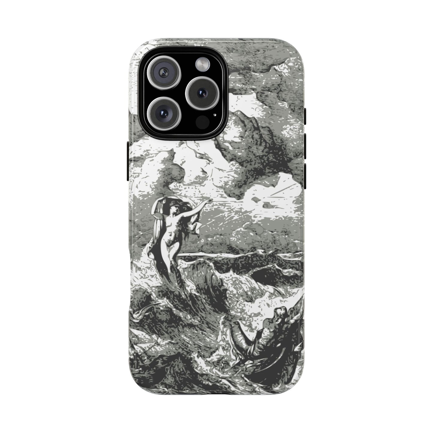 Vintage Ocean Art Phone Case — Mythic Sea Illustration Tough Case