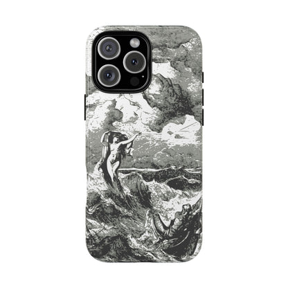 Vintage Ocean Art Phone Case — Mythic Sea Illustration Tough Case