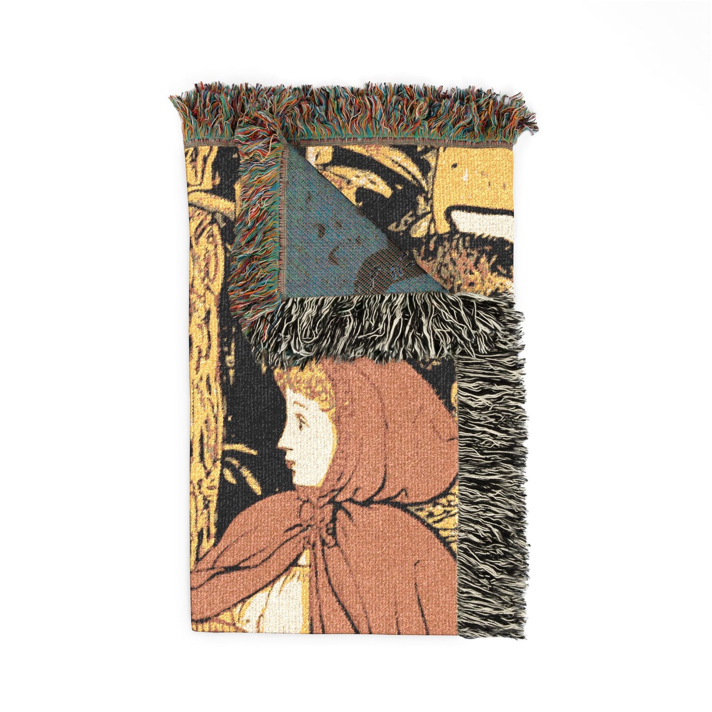 Woven Blanket — Vintage Fairy Tale Tapestry Throw (Storybook Illustration)