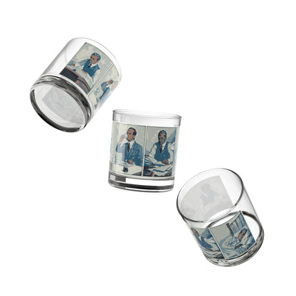 Vintage Gentleman Illustration Rocks Glass — 10 oz Whiskey Tumbler