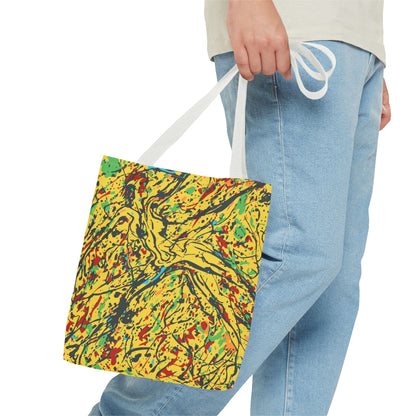 Abstract Yellow Splash Tote Bag — Vibrant Paint-Splatter AOP Tote