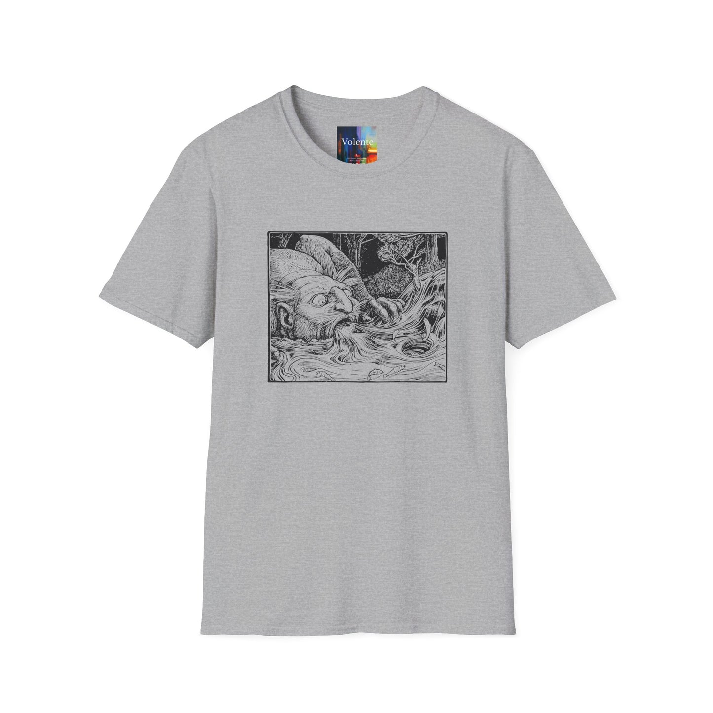 Sketched Sea Serpent T-Shirt — Mythical Monochrome Nautical Graphic Tee