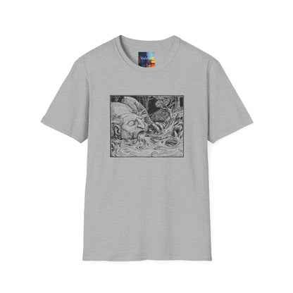 Sketched Sea Serpent T-Shirt — Mythical Monochrome Nautical Graphic Tee
