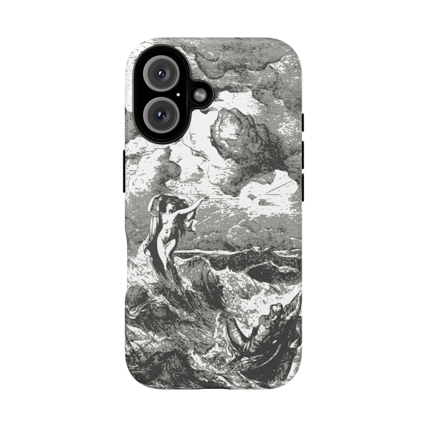 Vintage Ocean Art Phone Case — Mythic Sea Illustration Tough Case
