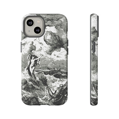 Vintage Ocean Art Phone Case — Mythic Sea Illustration Tough Case