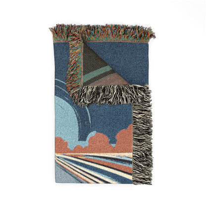 Woven Blanket - Retro Sunrise Abstract Throw Blanket