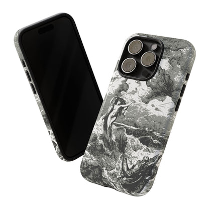 Vintage Ocean Art Phone Case — Mythic Sea Illustration Tough Case