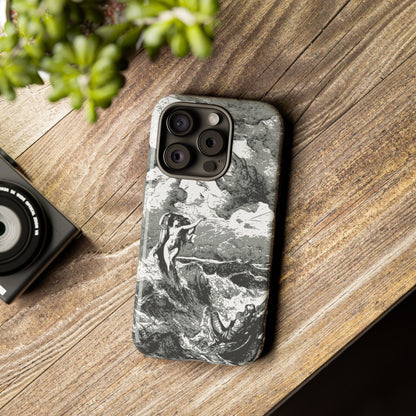 Vintage Ocean Art Phone Case — Mythic Sea Illustration Tough Case
