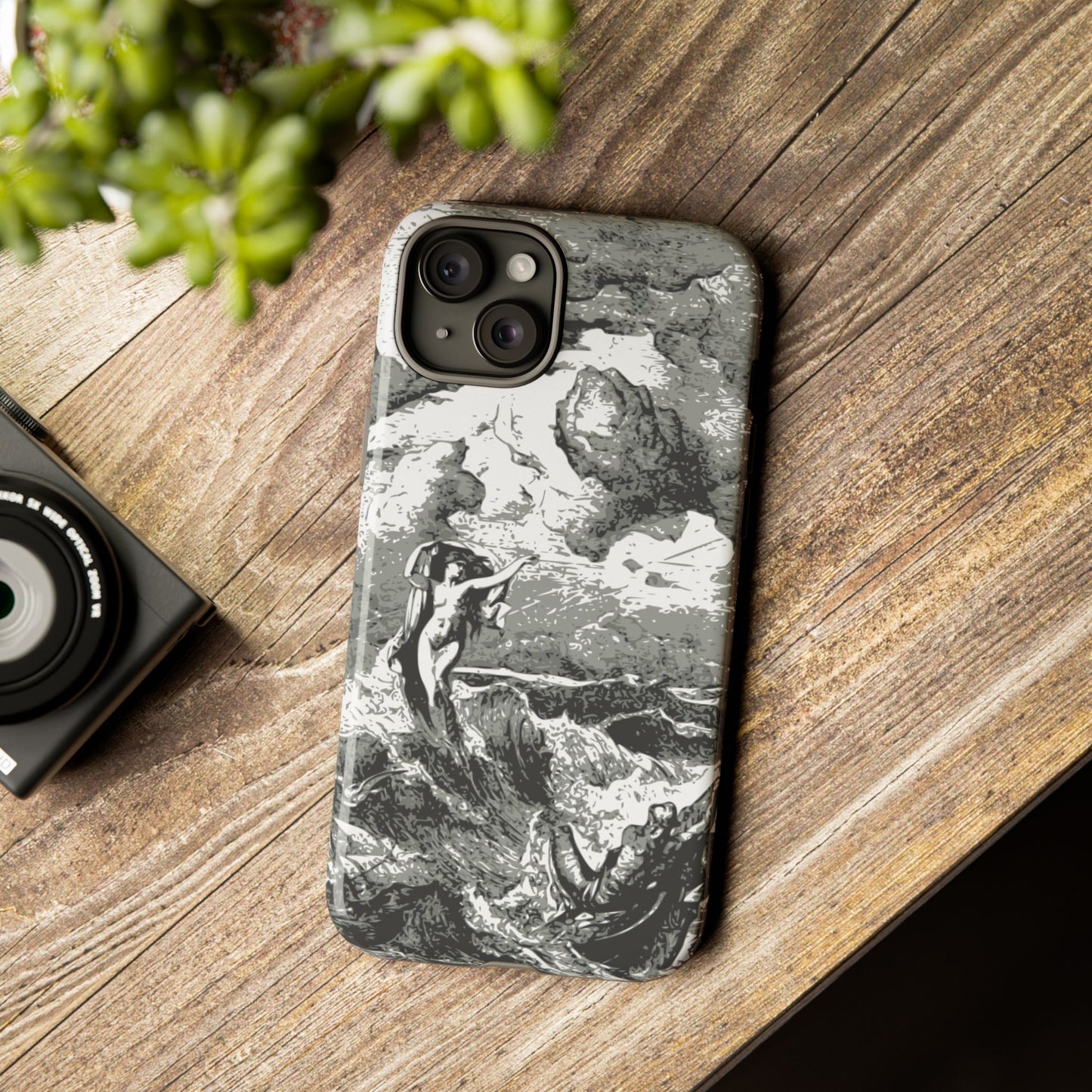 Vintage Ocean Art Phone Case — Mythic Sea Illustration Tough Case