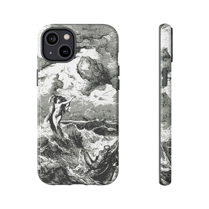 Vintage Ocean Art Phone Case — Mythic Sea Illustration Tough Case
