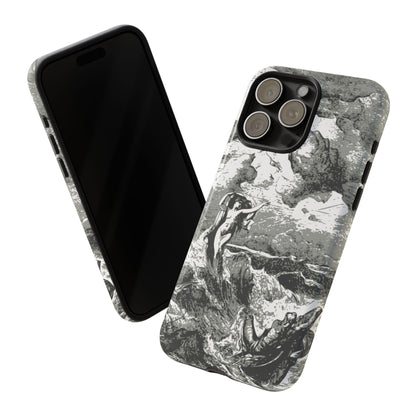Vintage Ocean Art Phone Case — Mythic Sea Illustration Tough Case