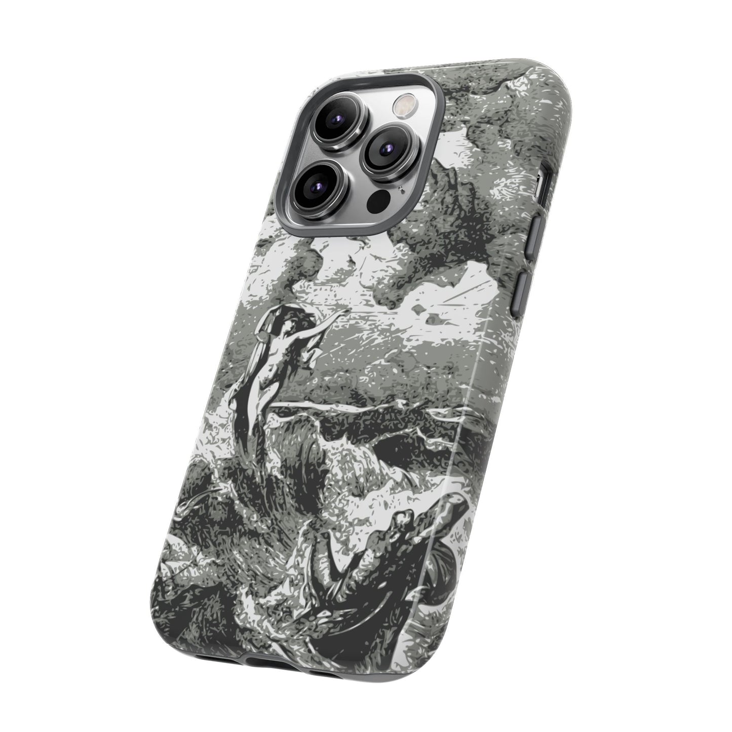 Vintage Ocean Art Phone Case — Mythic Sea Illustration Tough Case