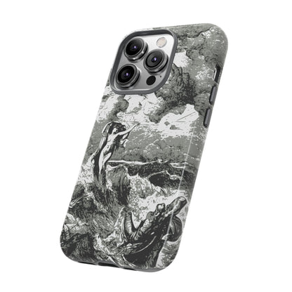 Vintage Ocean Art Phone Case — Mythic Sea Illustration Tough Case
