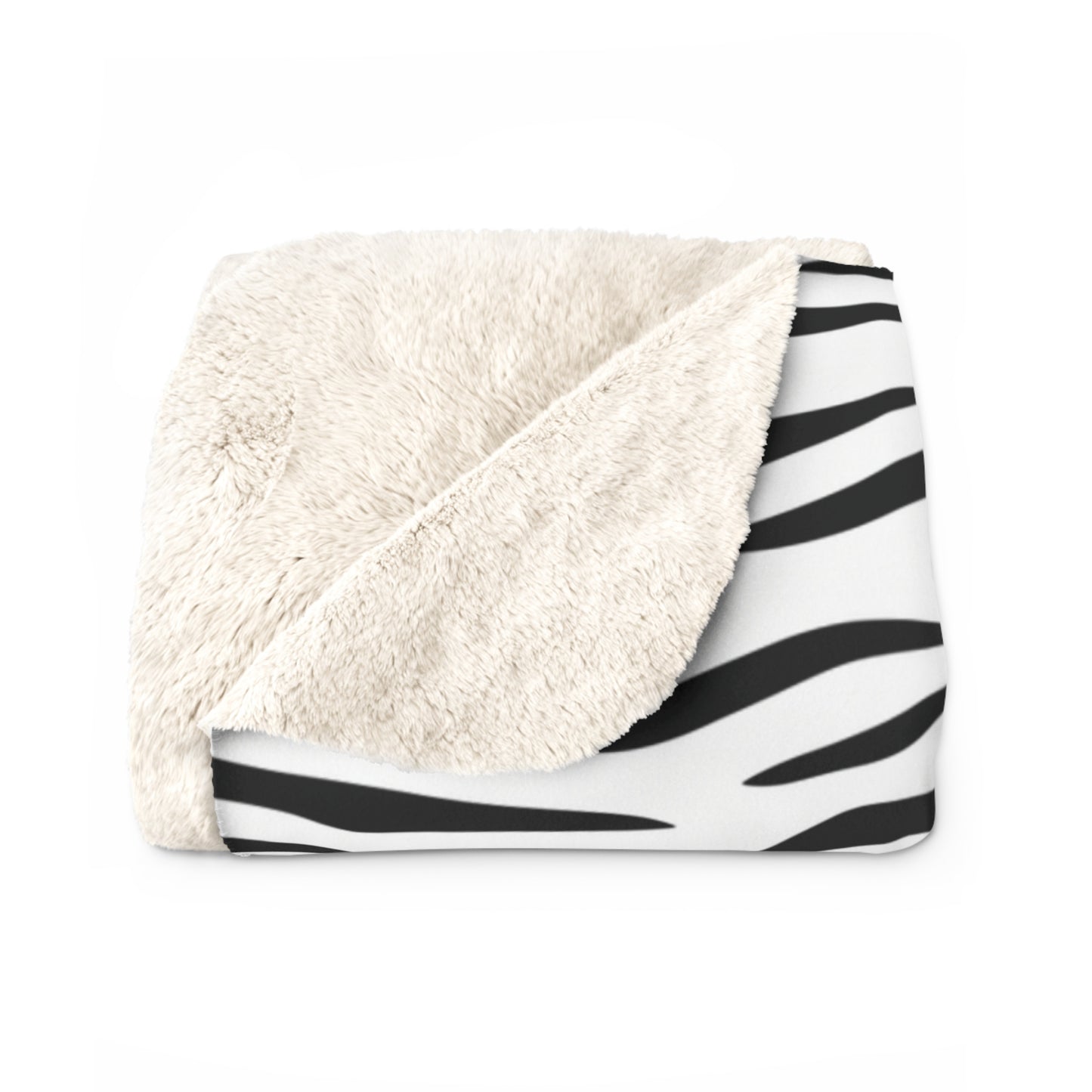 Zebra Print Sherpa Blanket — Cozy Faux Fur Fleece Throw