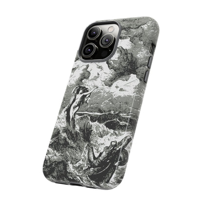 Vintage Ocean Art Phone Case — Mythic Sea Illustration Tough Case