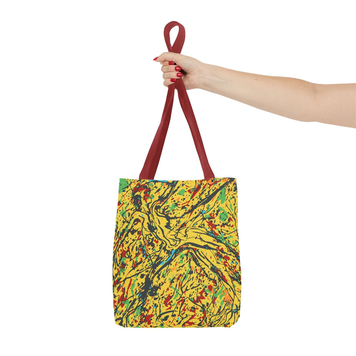Abstract Yellow Splash Tote Bag — Vibrant Paint-Splatter AOP Tote
