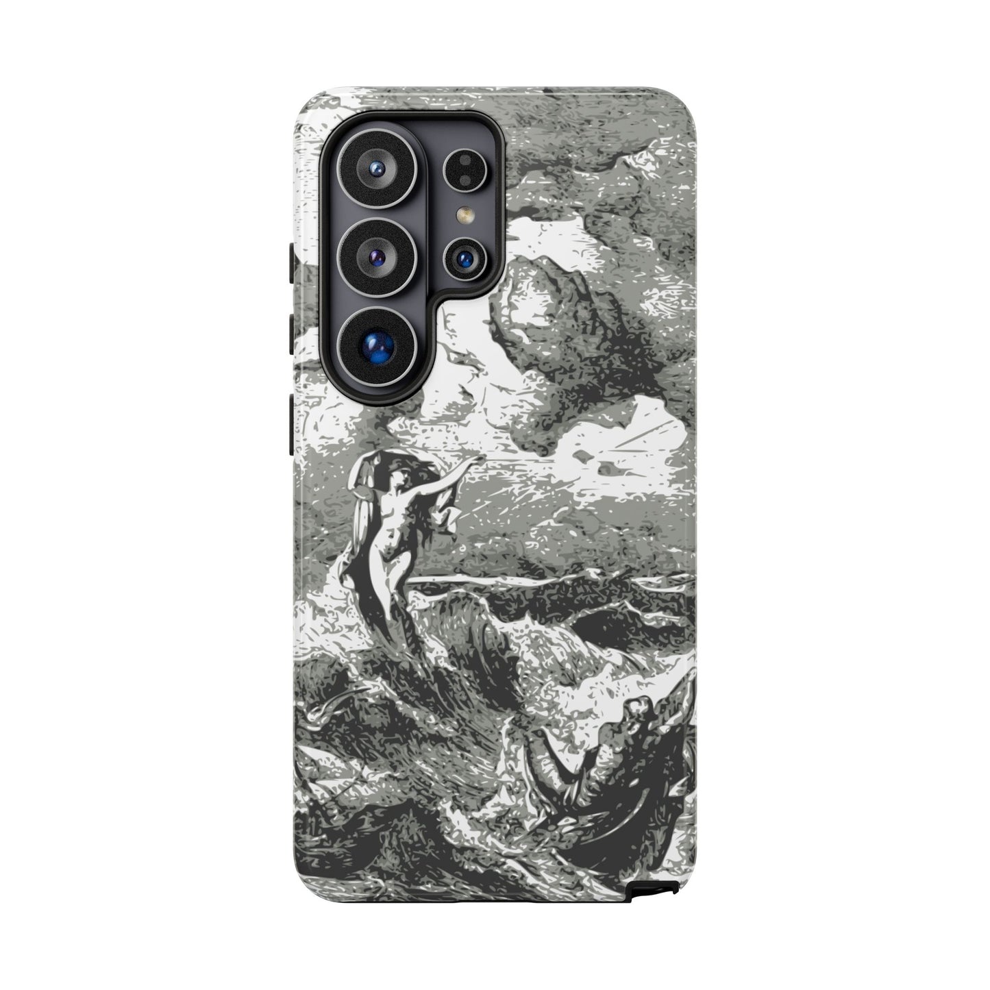 Vintage Ocean Art Phone Case — Mythic Sea Illustration Tough Case