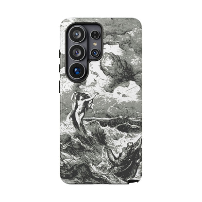 Vintage Ocean Art Phone Case — Mythic Sea Illustration Tough Case