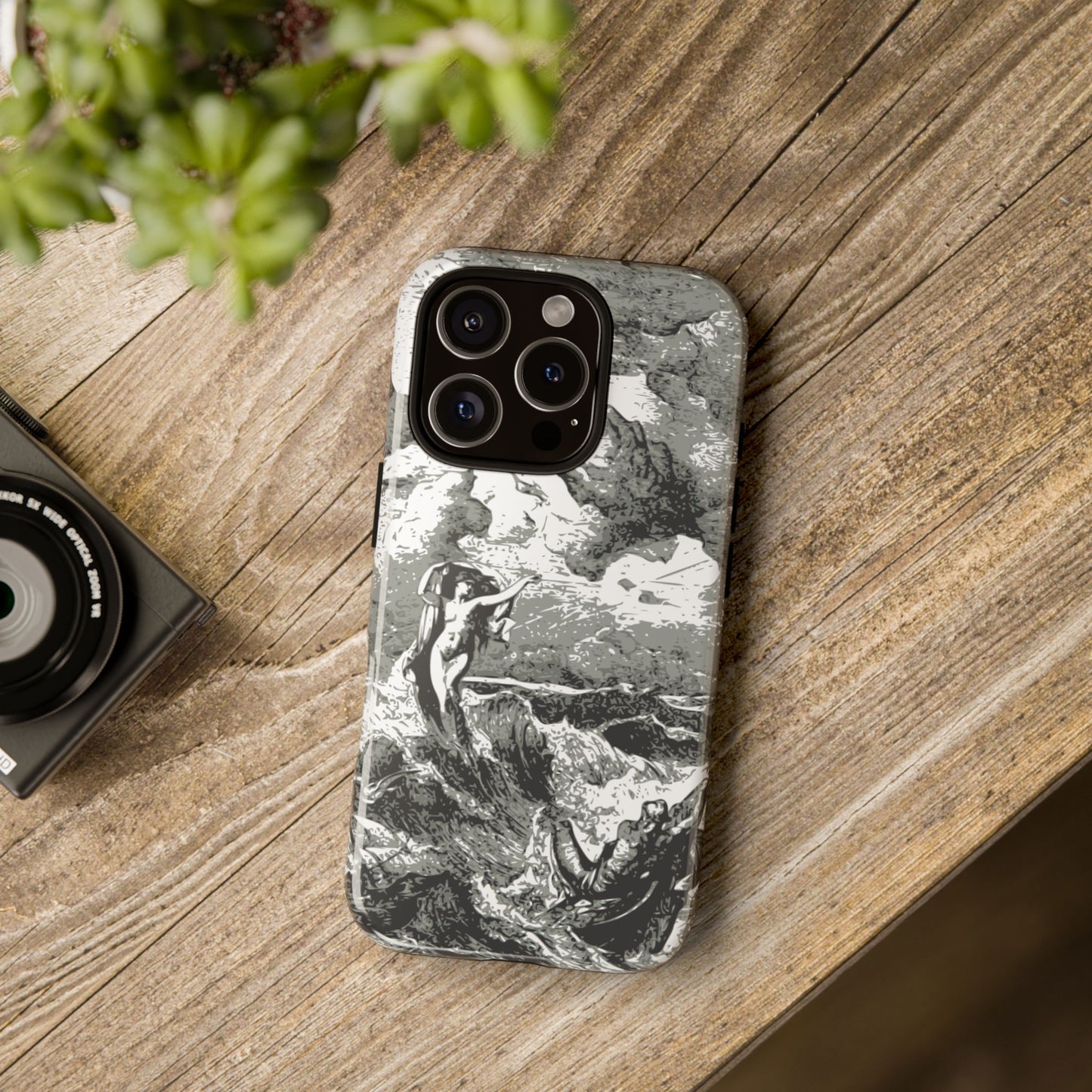 Vintage Ocean Art Phone Case — Mythic Sea Illustration Tough Case
