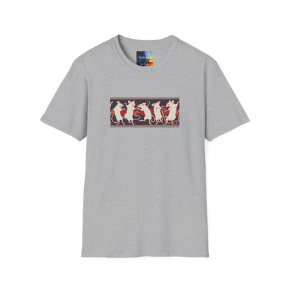 Dancing Rats Graphic T-Shirt — Vintage Folk Art Rodent Design