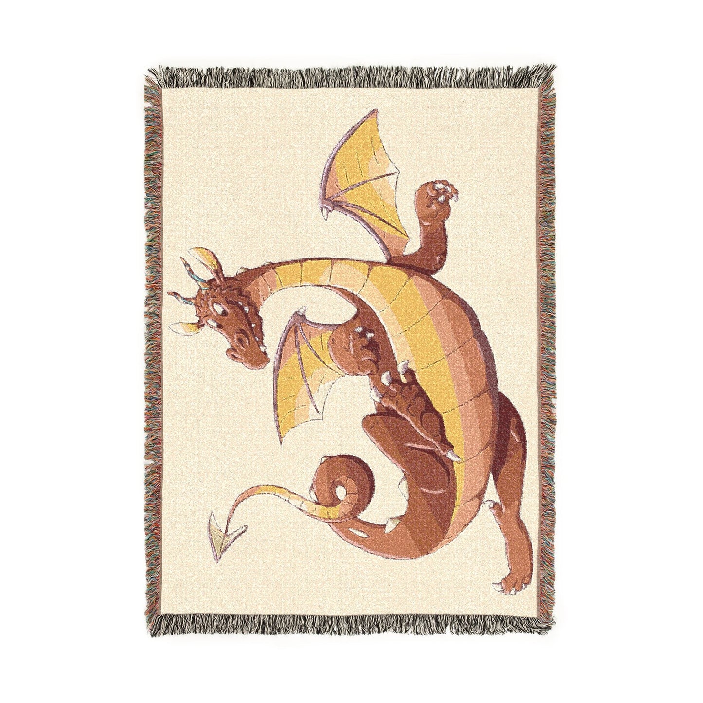 Dragon Woven Blanket — Cute Cartoon Dragon Throw for Kids & Fantasy Fans