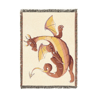 Dragon Woven Blanket — Cute Cartoon Dragon Throw for Kids & Fantasy Fans
