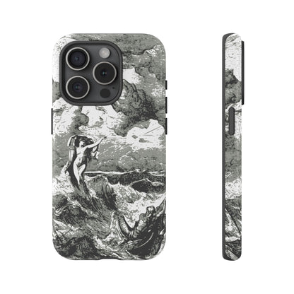 Vintage Ocean Art Phone Case — Mythic Sea Illustration Tough Case