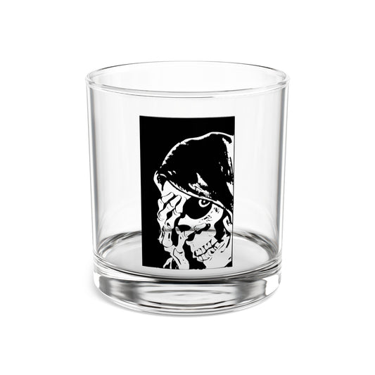 Skull & Roses 10oz Rocks Glass — Gothic Whiskey Tumbler